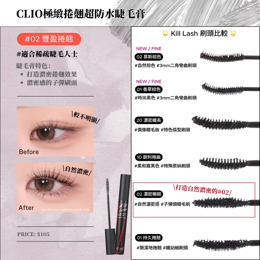 CLIO 極緻捲翹超防水睫毛膏