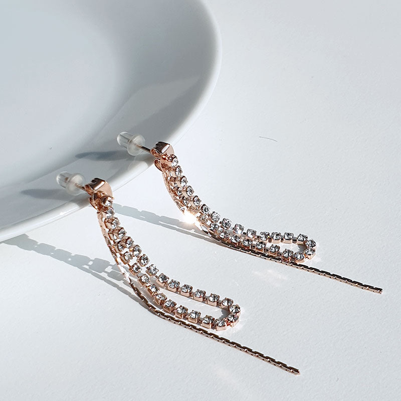 Square long earrings E0015