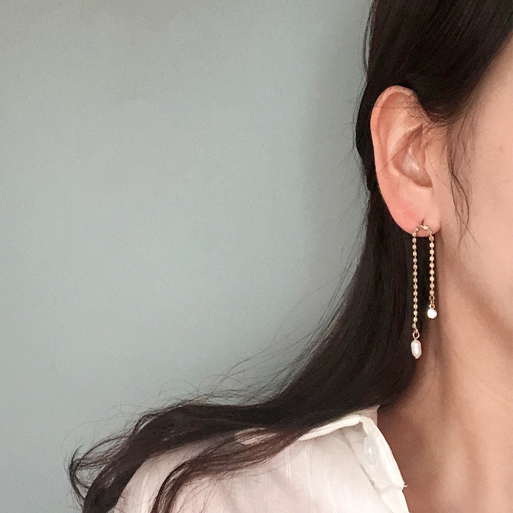 Pearl two-way drop earrings E0028