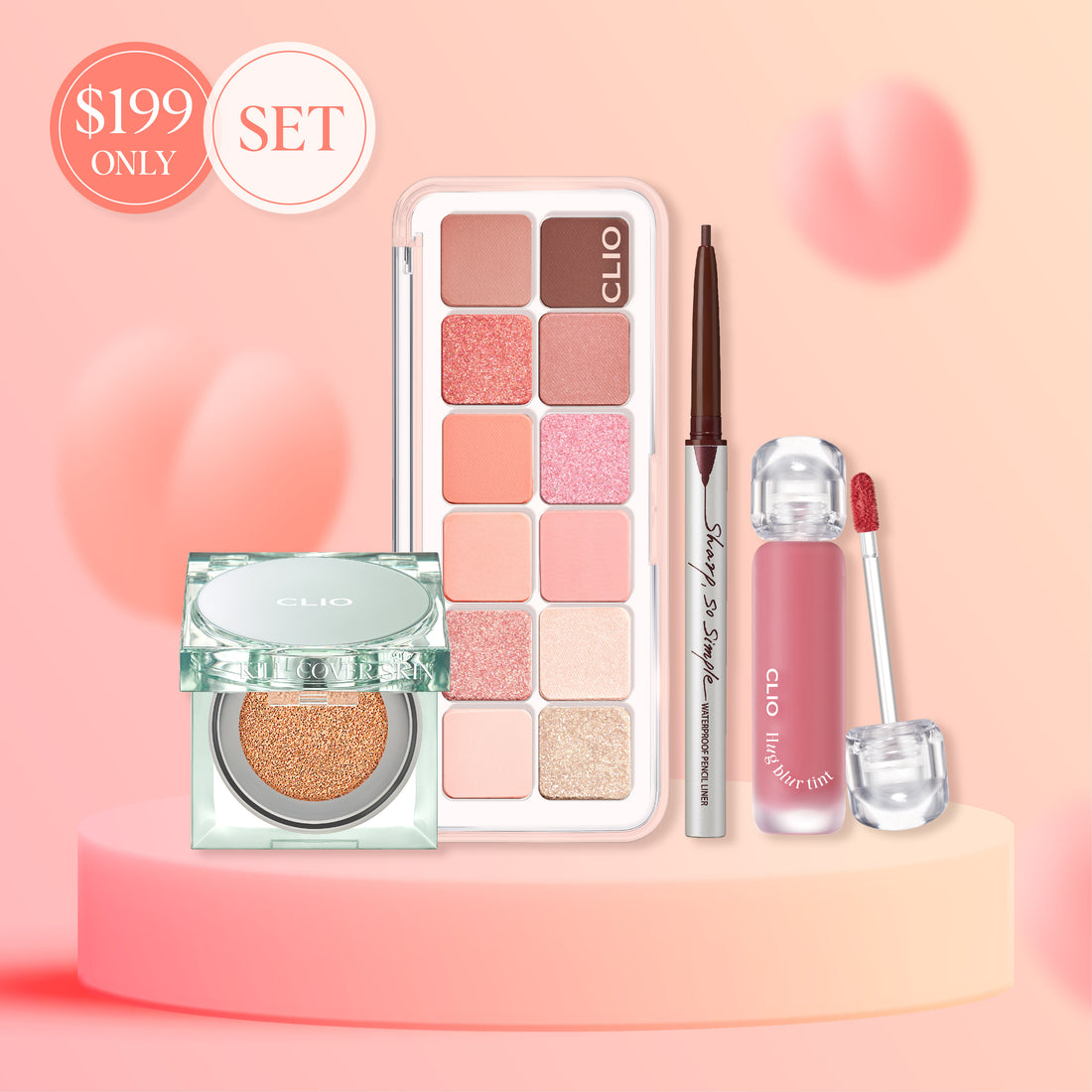 CLIO Spring Peach Makeup Set