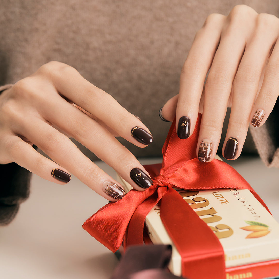 N Mild Chocolate：ND-018-JC ohora gelnails nail オホーラ ネイル ジェルネイル ネイルシール セルフネイル  ネイルステッカー おうちネイル ネイルデザイン ジェルネイルシール ネイルステッカー ネイルオイル ネイルパーツ ネイルチップ カラージェル