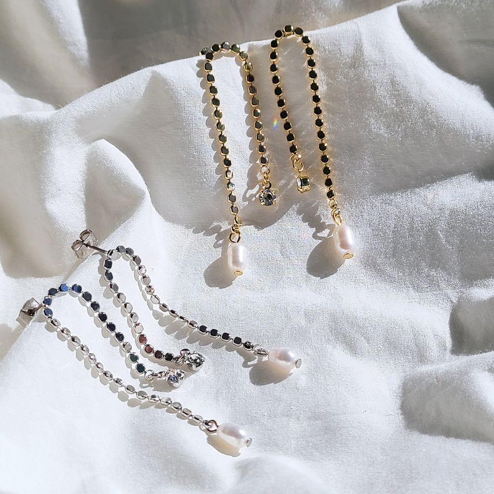 Pearl two-way drop earrings E0028
